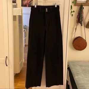 Thrills black high waisted flare pants